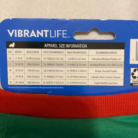 Vibrant Life PET Holiday TEE Size: S For Dogs:10-20 LB, Cats: Up to 15LB - Picture 5 of 7